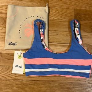 NWT Maaji Coraly Blue Izzy Sporty Bikini Top - Small